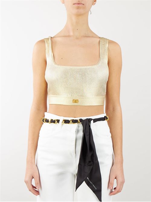 Cropped top in laminated viscose fabric Elisabetta Franchi ELISABETTA FRANCHI | Top | TK09S42E2610